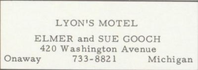 Lyons Motel - High School Yearbook Ad